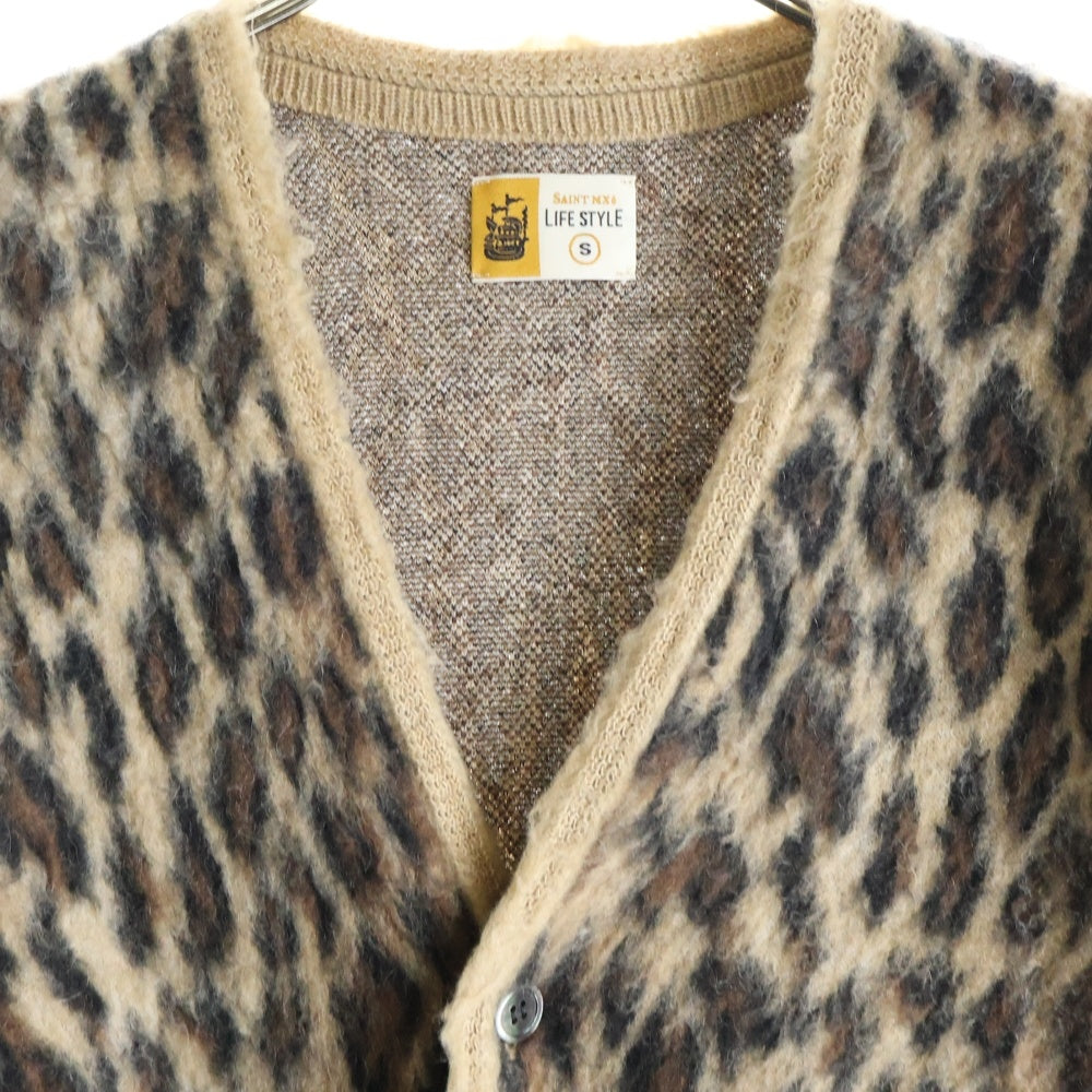 SAINT MICHAEL(セントマイケル) 24AW MOHAIR CARDIGAN レオパード モヘアカーディガン ニット ブラウン SM-YS1-0000-059
