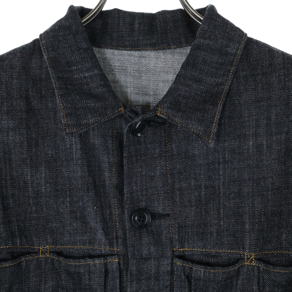 Y's(ワイズ) 8OZ DENIM TUCKED DENIM JACKET 8オンス タックド デニムジャケット ブラック レディース YT-Y02-028