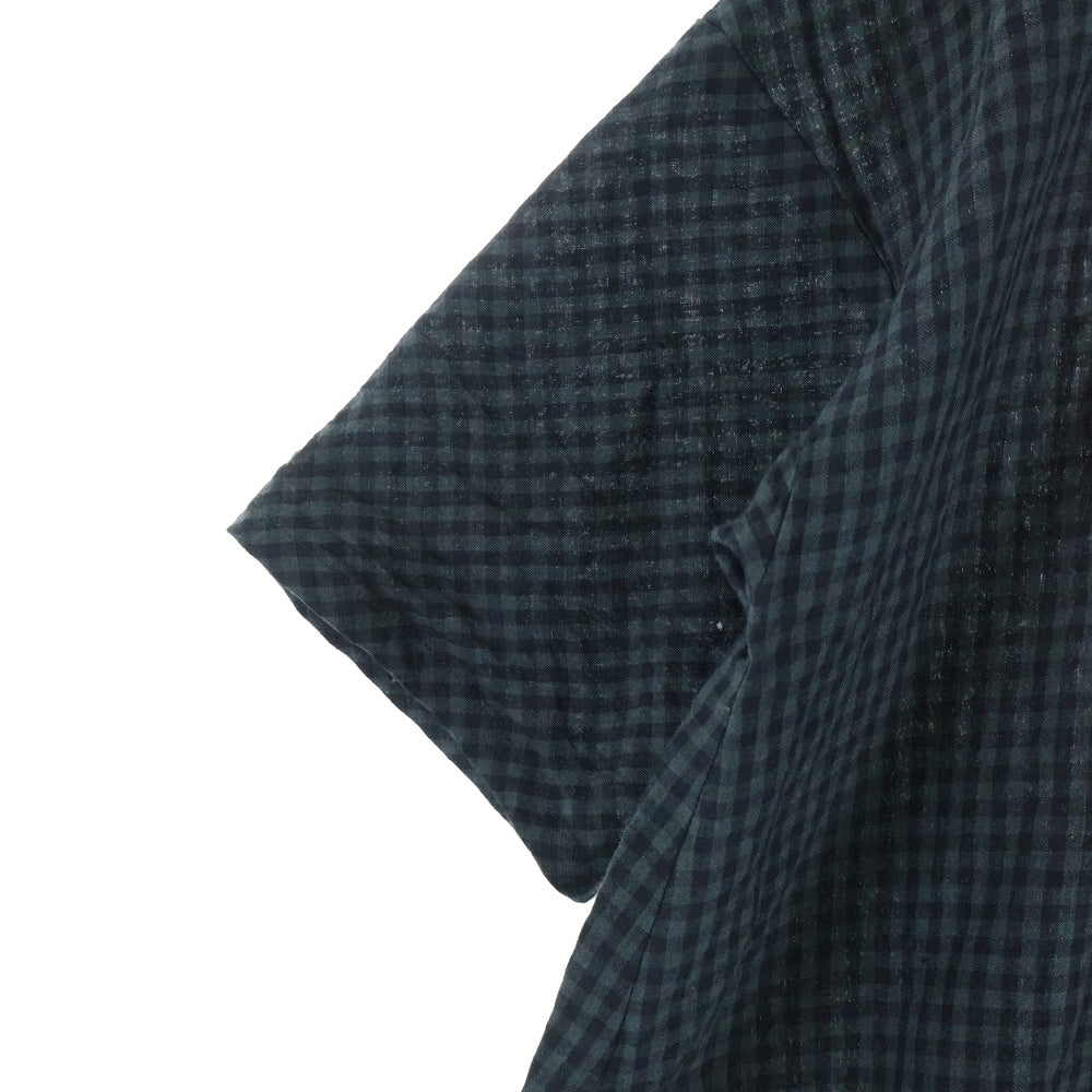 APUNTO B(アプントビー) ギンガムチェック ショートスリーブ リネンワンピース ドレス レディース ブラック P458 TS276