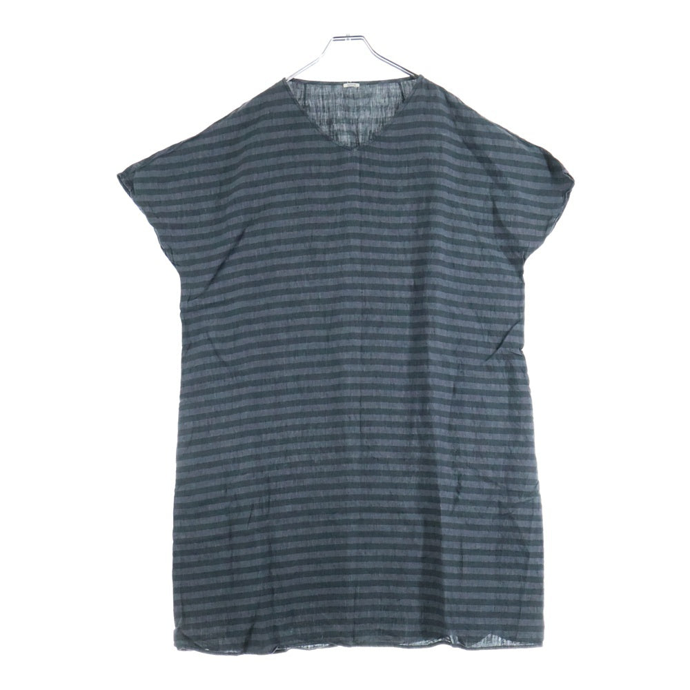 APUNTO B(アプントビー) ボーダー柄 ショートスリーブ ワンピース ドレス レディース ブラック/グレー IT-155