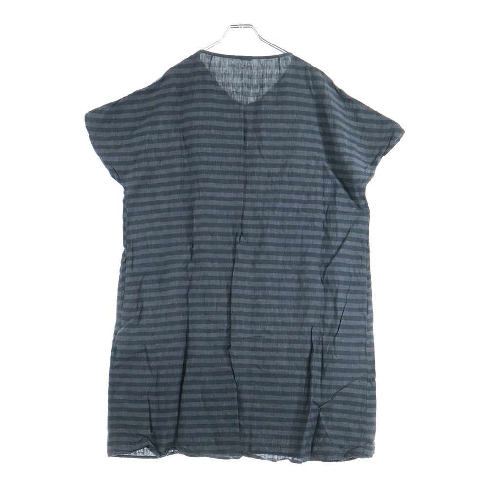 APUNTO B(アプントビー) ボーダー柄 ショートスリーブ ワンピース ドレス レディース ブラック/グレー IT-155