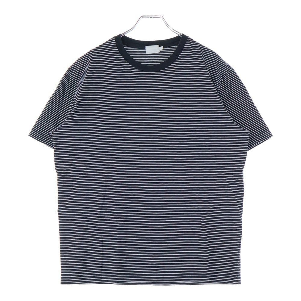 NO BRAND(ノーブランド) HANDVAERK (ハンドバーク) ボーダー柄 クルーネック半袖Tシャツ カットソー ブラック/ホワイト