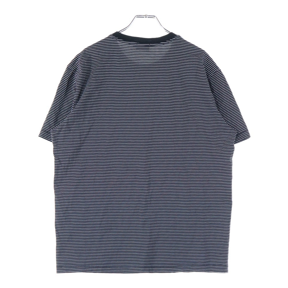 NO BRAND(ノーブランド) HANDVAERK (ハンドバーク) ボーダー柄 クルーネック半袖Tシャツ カットソー ブラック/ホワイト