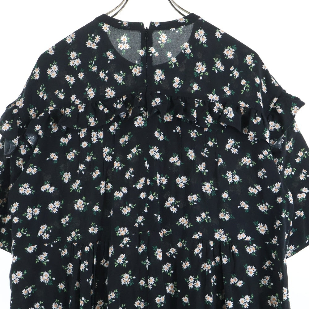 SHINZONE(シンゾーン) 花柄 ショートスリーブ レーヨンワンピース ドレス レディース ブラック 21MMSOP08