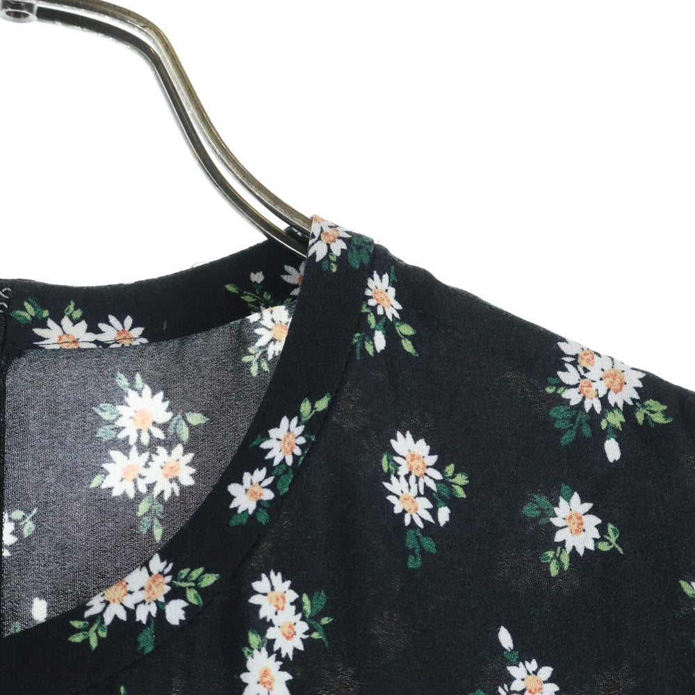 SHINZONE(シンゾーン) 花柄 ショートスリーブ レーヨンワンピース ドレス レディース ブラック 21MMSOP08