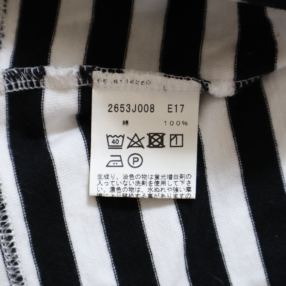 agnes b.(アニエスベー) ボーダー柄 クルーネック半袖Tシャツ カットソー レディース ブラック/ホワイト 2653J008 E17