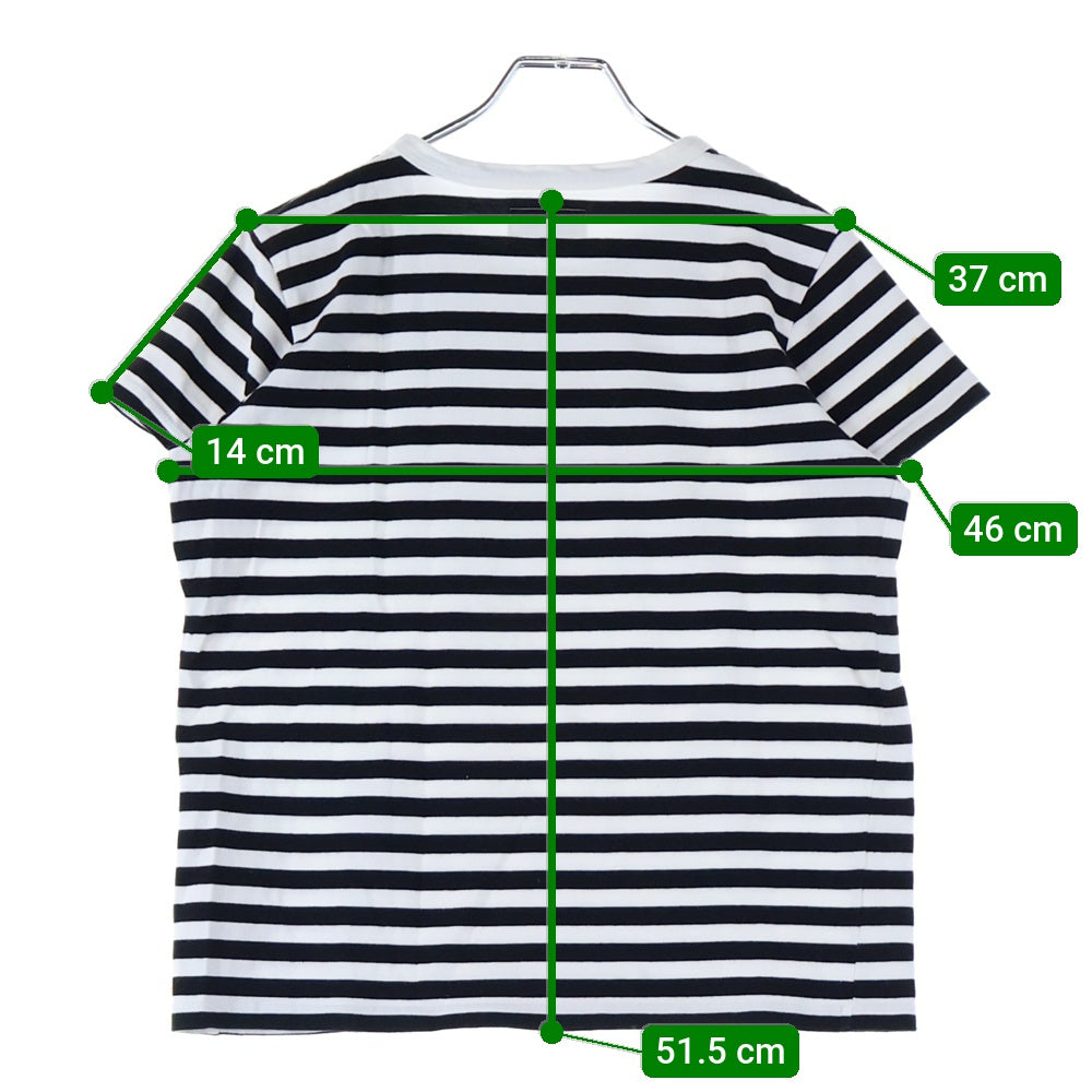 agnes b.(アニエスベー) ボーダー柄 クルーネック半袖Tシャツ カットソー レディース ブラック/ホワイト 2653J008 E17