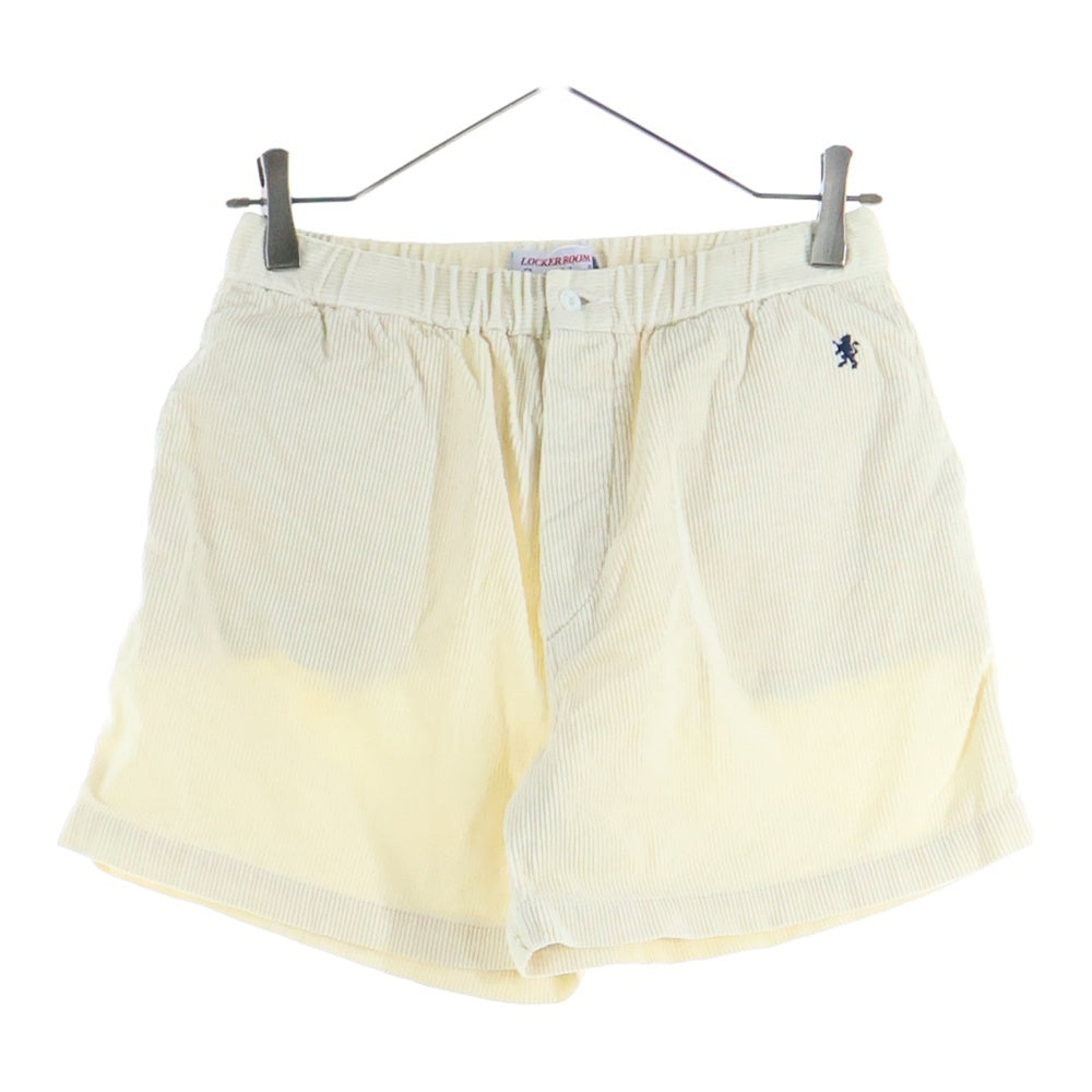 Gymphlex(ジムフレックス) フロント刺繍 コーデュロイ ハーフパンツ ショーツ アイボリー
