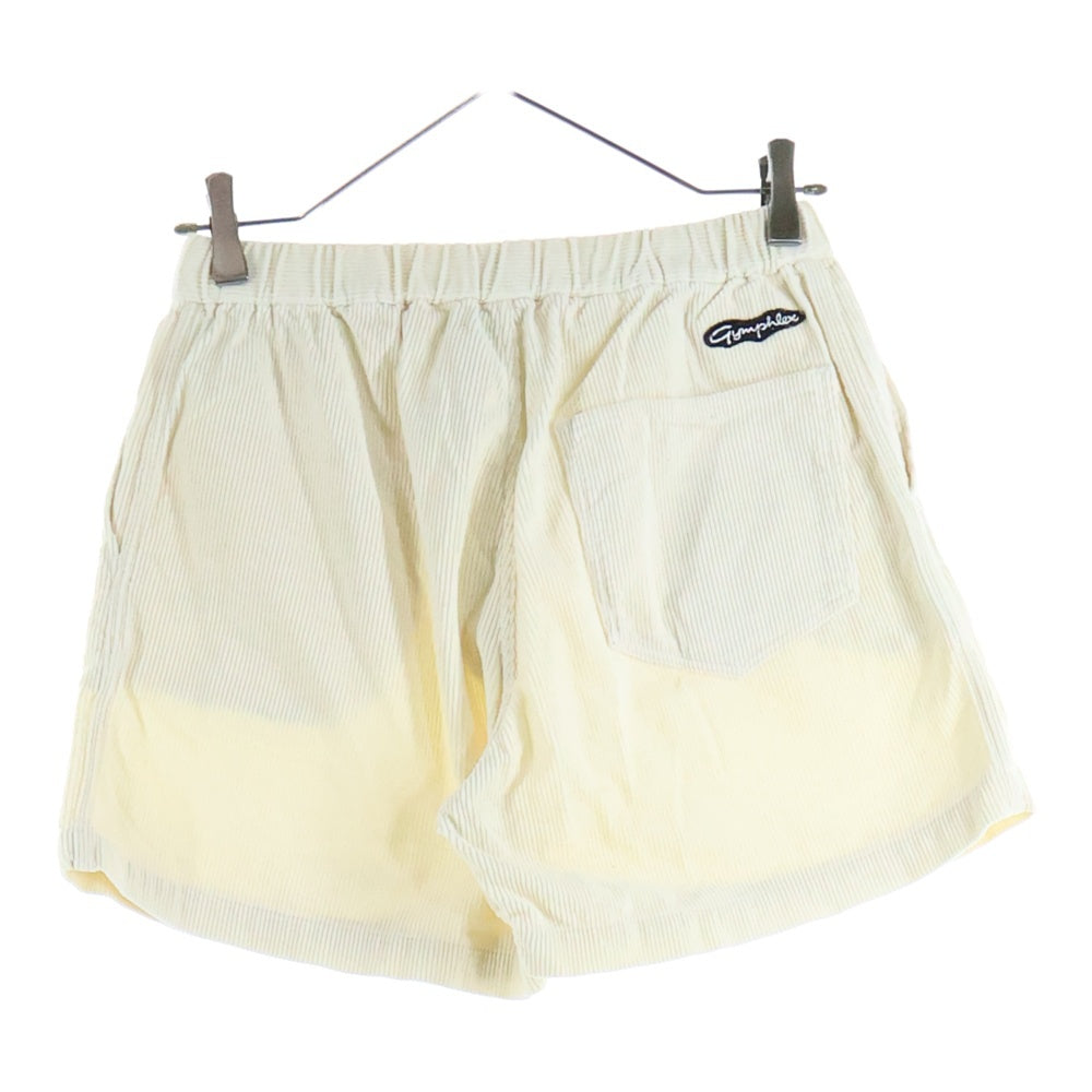 Gymphlex(ジムフレックス) フロント刺繍 コーデュロイ ハーフパンツ ショーツ アイボリー