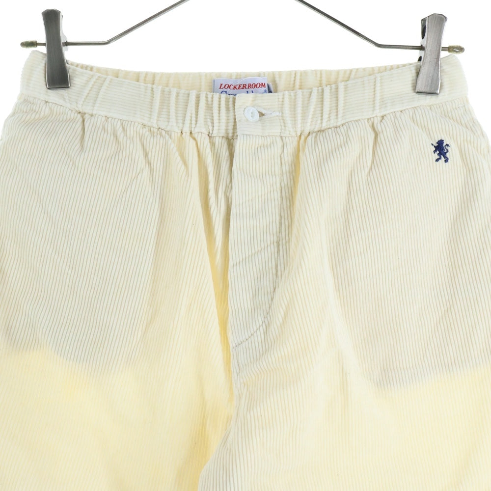 Gymphlex(ジムフレックス) フロント刺繍 コーデュロイ ハーフパンツ ショーツ アイボリー