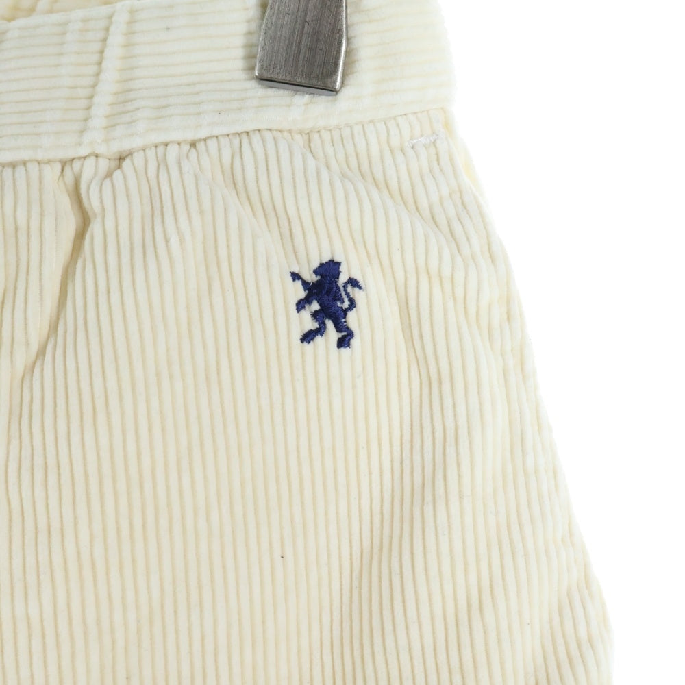 Gymphlex(ジムフレックス) フロント刺繍 コーデュロイ ハーフパンツ ショーツ アイボリー