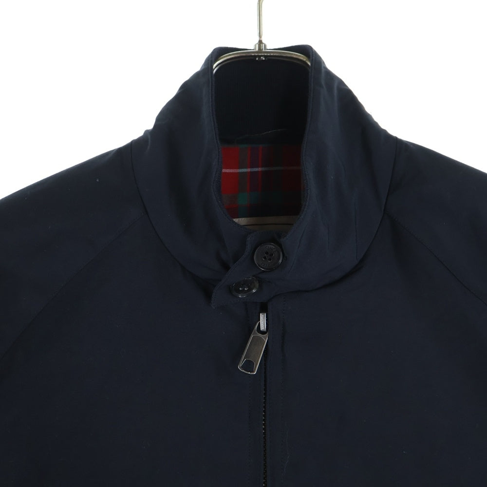 BARACUTA(バラクータ) 裏地チェック ジップアップフライトジャケット ブラック 1702144