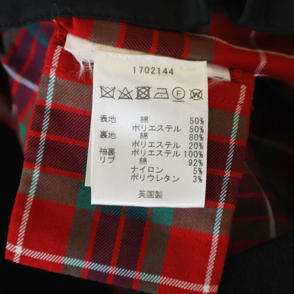 BARACUTA(バラクータ) 裏地チェック ジップアップフライトジャケット ブラック 1702144