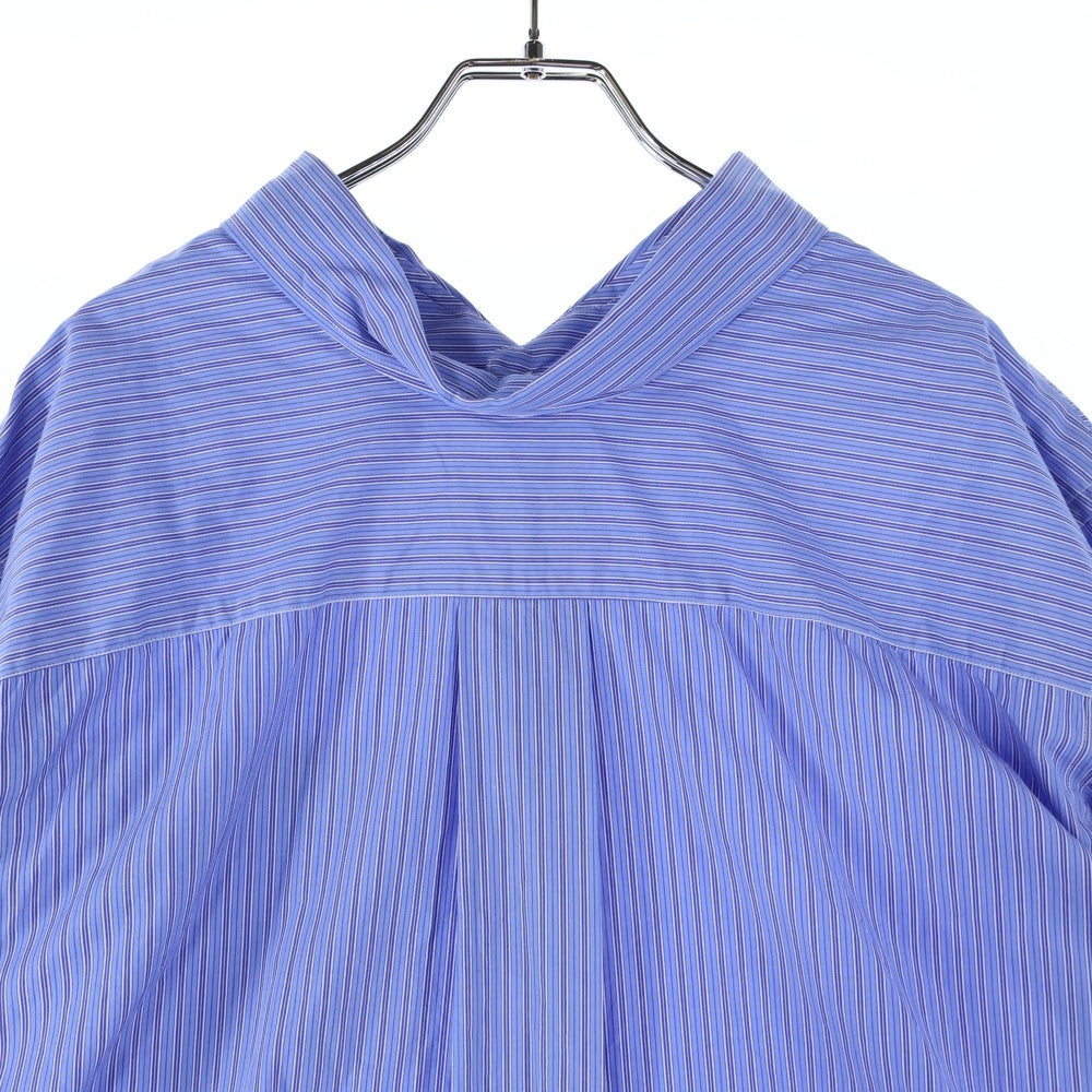 Gymphlex(ジムフレックス) ストライプ柄 フロント刺繍 長袖シャツ ブルー 19S-WS-002