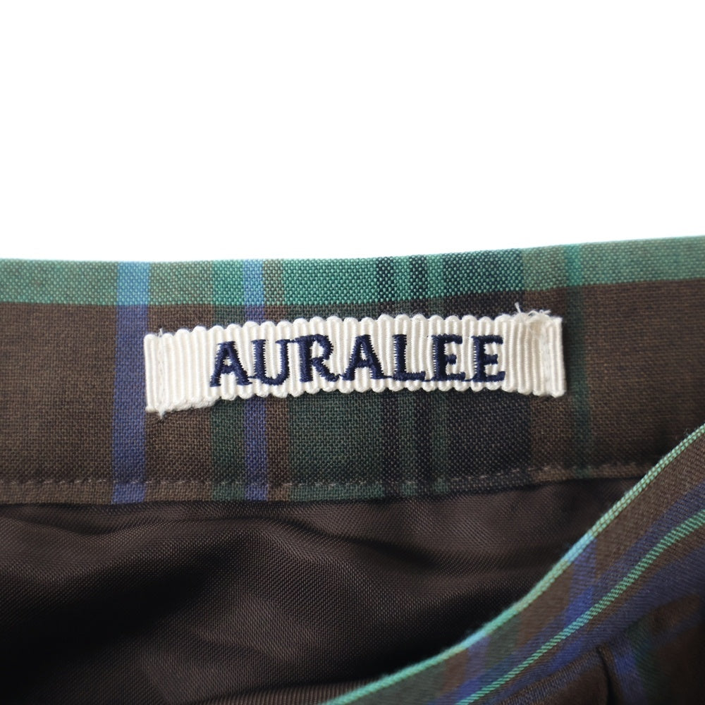 AURALEE(オーラリー) SUPER LIGHT WOOL CHECK PLEATED SKIRT スーパー ライト ウール チェック プリーツド スカート レディース マルチカラー A8AS04LC