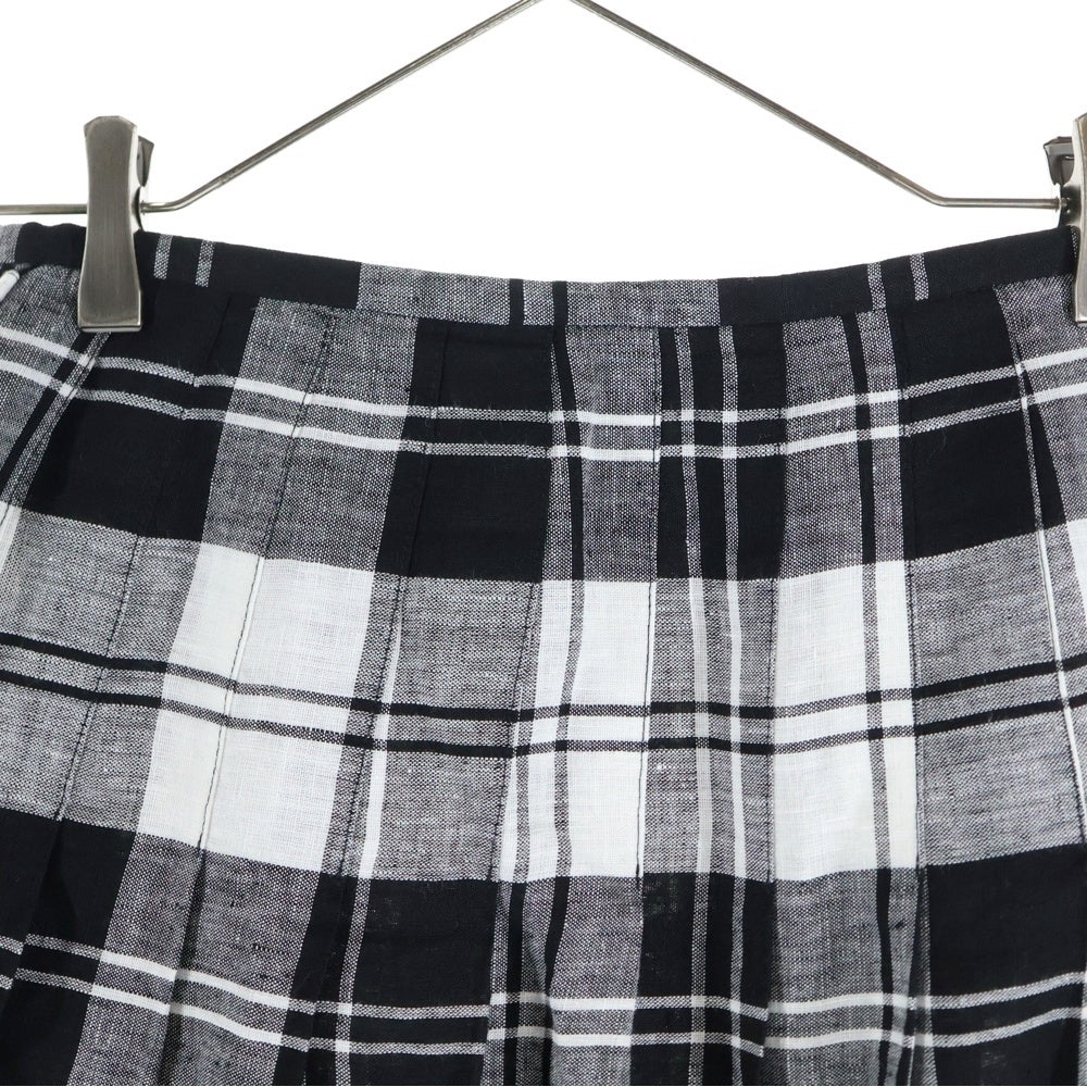 NO BRAND(ノーブランド) O'NEIL OF DUBLIN (オニールオブダブリン) チェック柄 サイドベルト プリーツスカート レディース ブラック/ホワイト IR-001