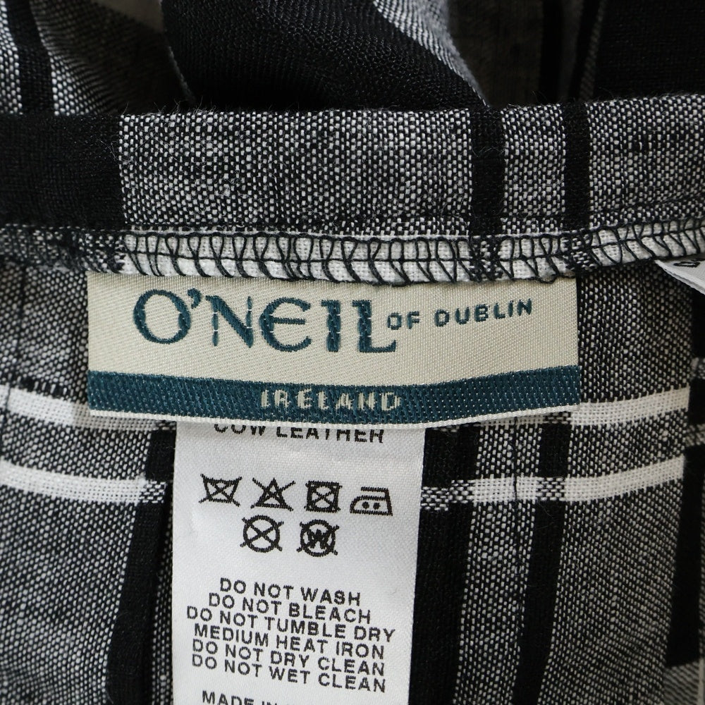 NO BRAND(ノーブランド) O'NEIL OF DUBLIN (オニールオブダブリン) チェック柄 サイドベルト プリーツスカート レディース ブラック/ホワイト IR-001