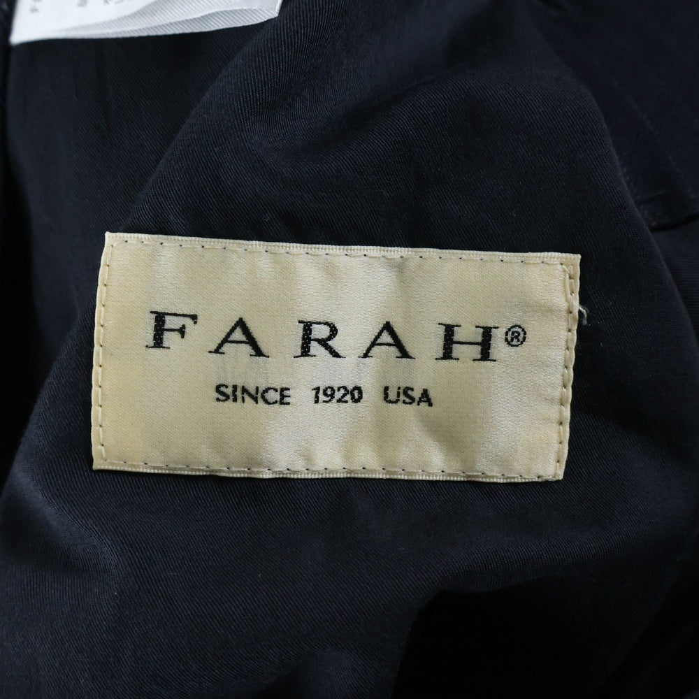 FARAH(ファーラー) ストライプ レーヨン混 ストレートスラックスパンツ ネイビー FR0202-M4018