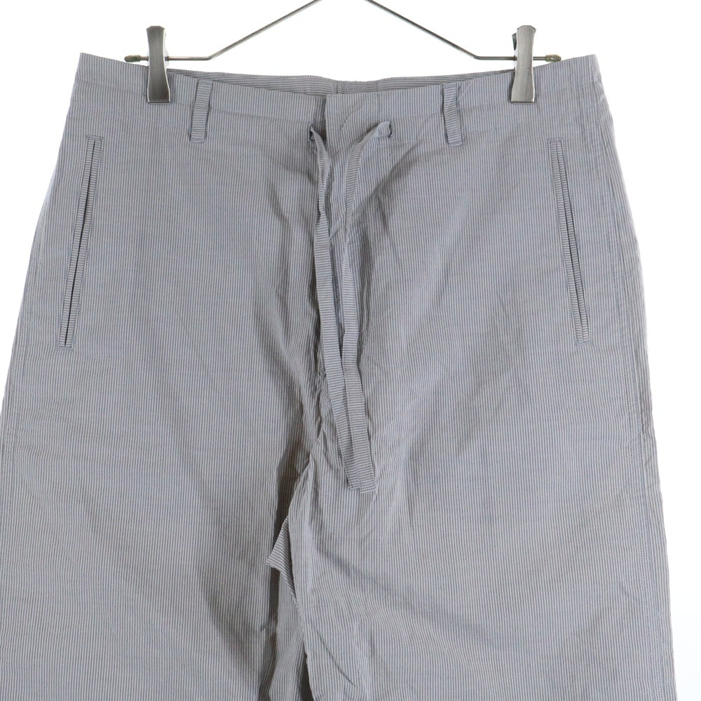 AURALEE(オーラリー) ストライプ コットンストレートパンツ グレー A75P07WC