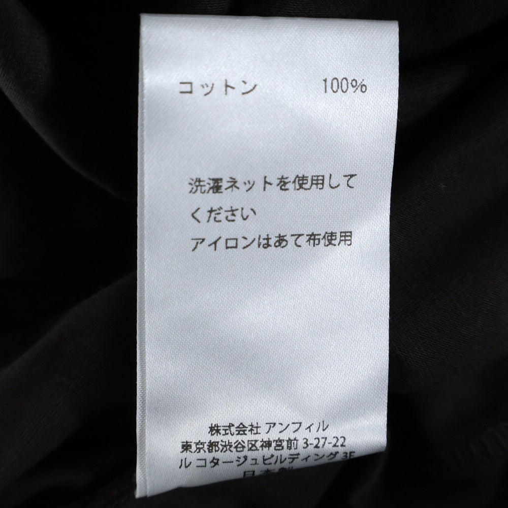 unfil(アンフィル) コットン クルーネック半袖ワンピース ドレス ブラウン レディース ONSP-UW142