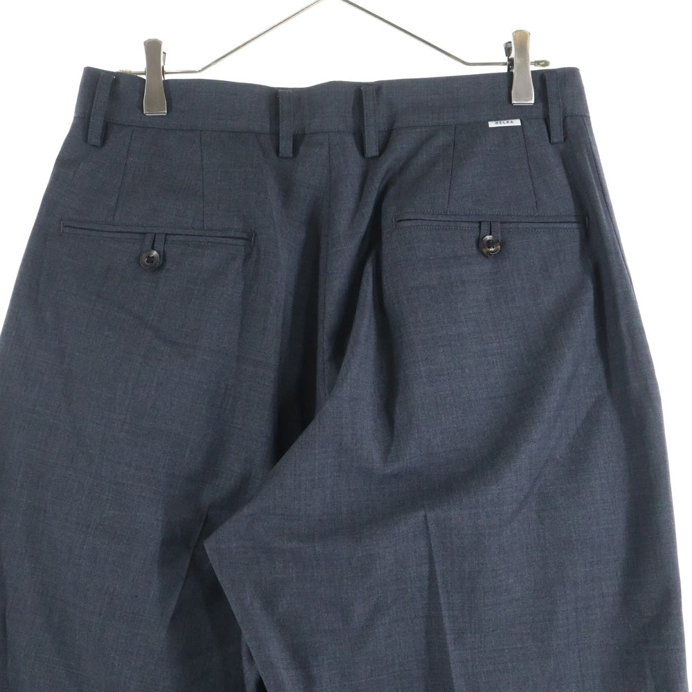 HELKA(ヘルカ) ウール混 1タック ストレートスラックス グレー