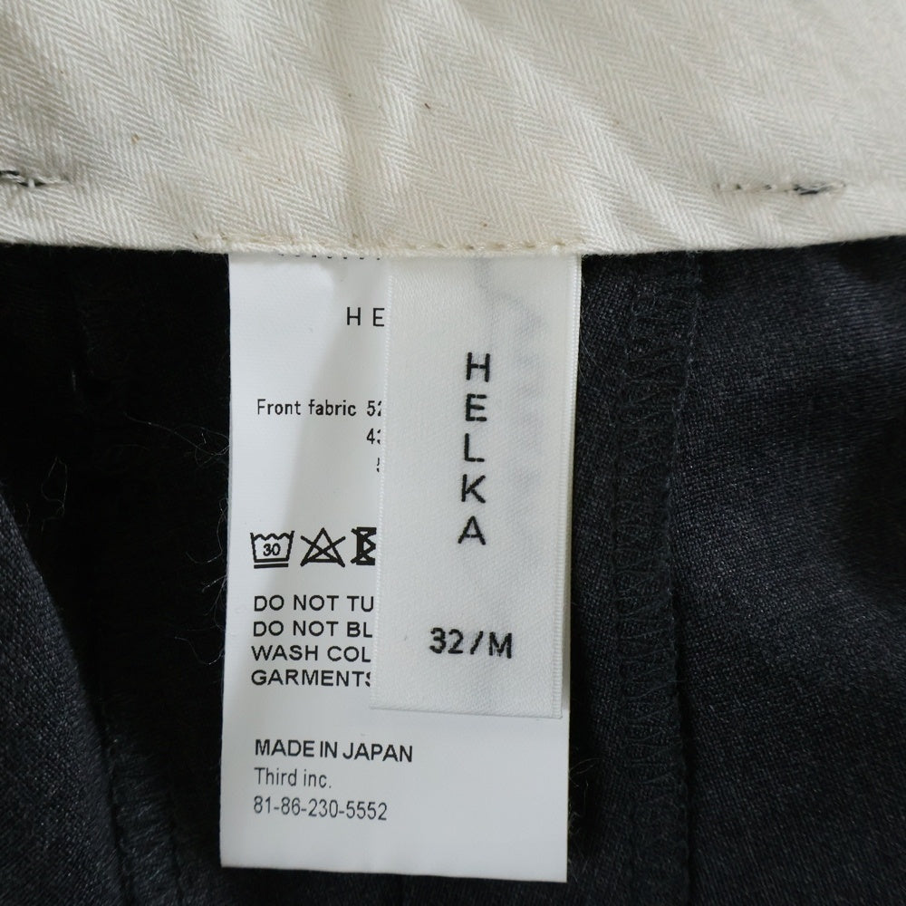 HELKA(ヘルカ) ウール混 1タック ストレートスラックス グレー