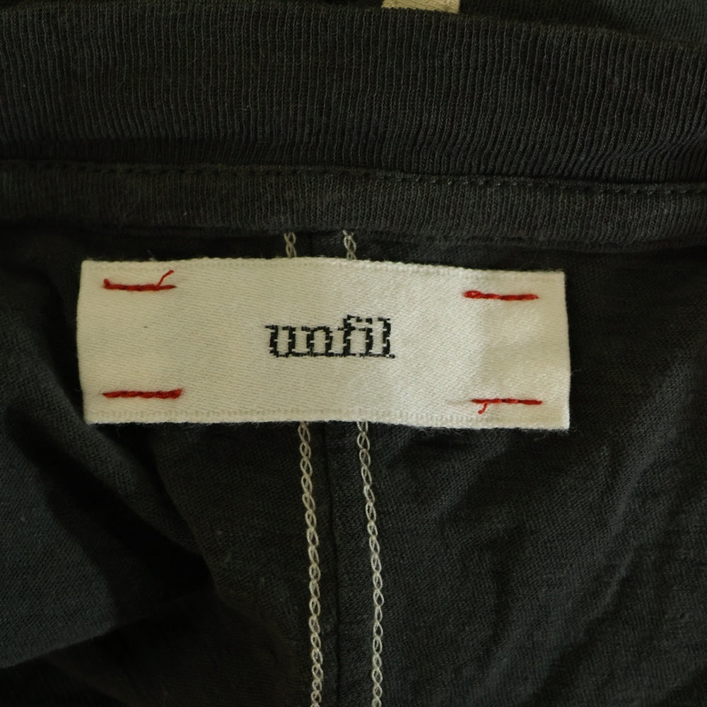 unfil(アンフィル) 切り替え クルーネック半袖Tシャツ カットソー レディース ブラック/ベージュ WZSP-UW142