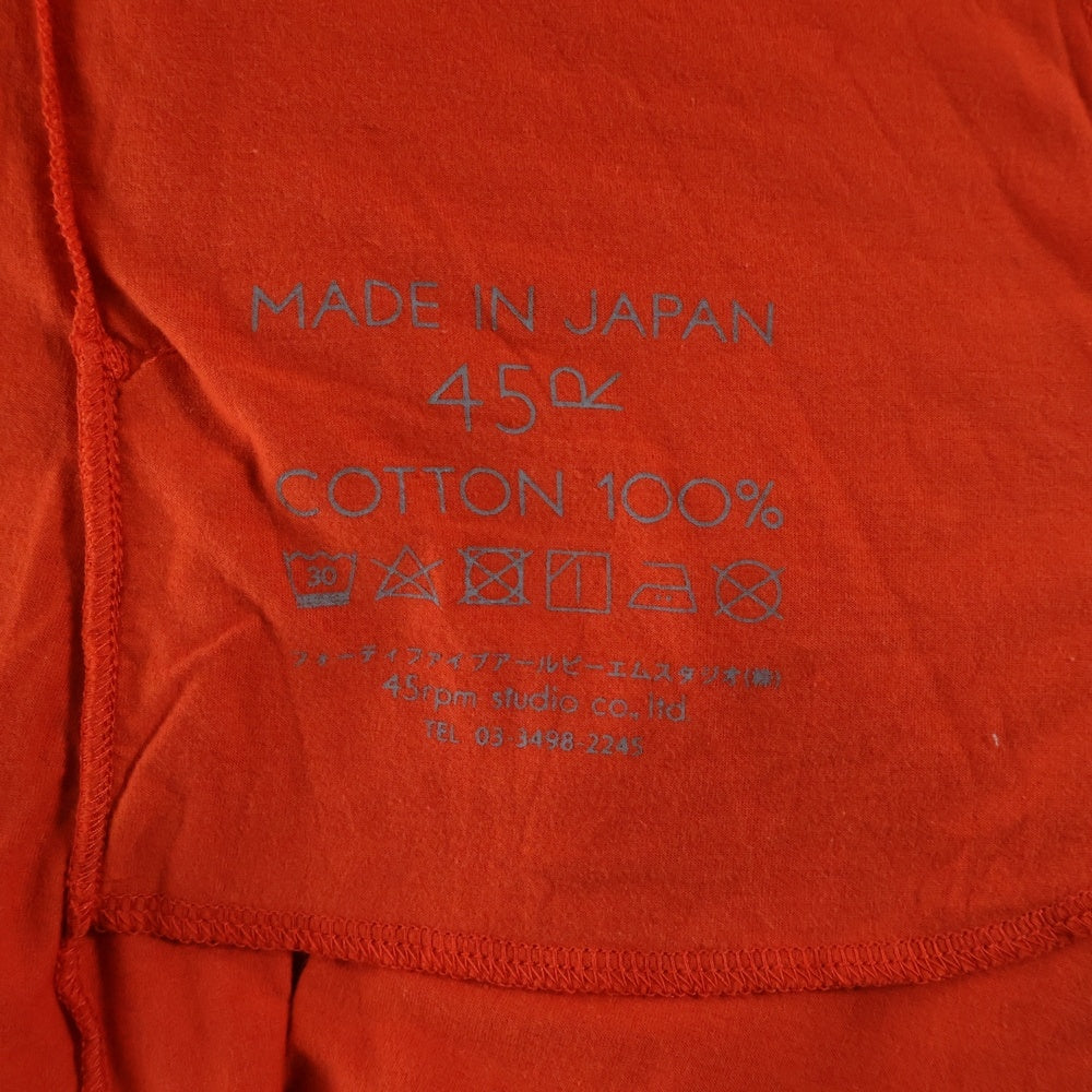 45RPM(フォーティーファイブアールピーエム) クルーネック半袖ワンピース ドレス カットソー レディース オレンジ