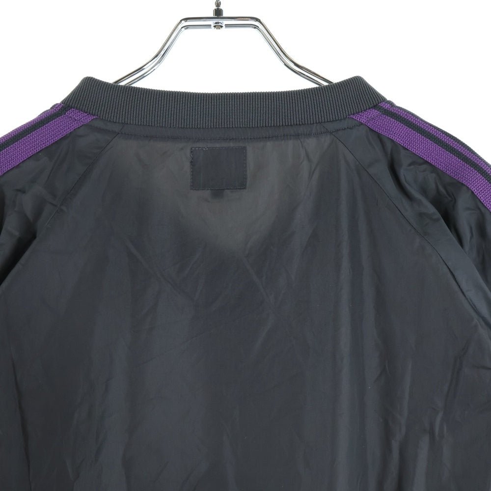 Needles(ニードルス) 23SS ×BEAMS BOY ビームスボーイ ナイロン Vネック半袖Tシャツ カットソー ブラック/パープル MR473