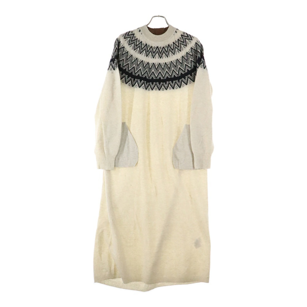 unfil(アンフィル) ウール ロングスリーブ 長袖ワンピース ドレス レディース アイボリー ONFL-UW115