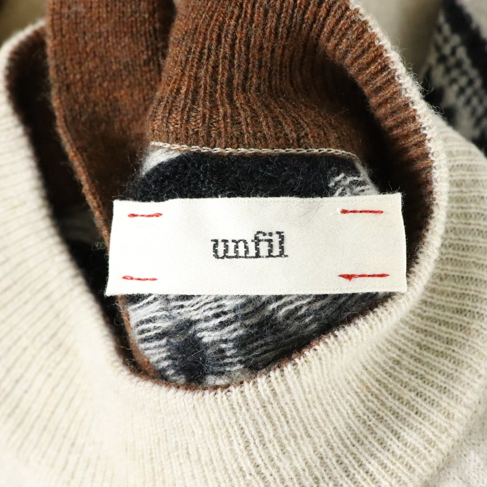 unfil(アンフィル) ウール ロングスリーブ 長袖ワンピース ドレス レディース アイボリー ONFL-UW115