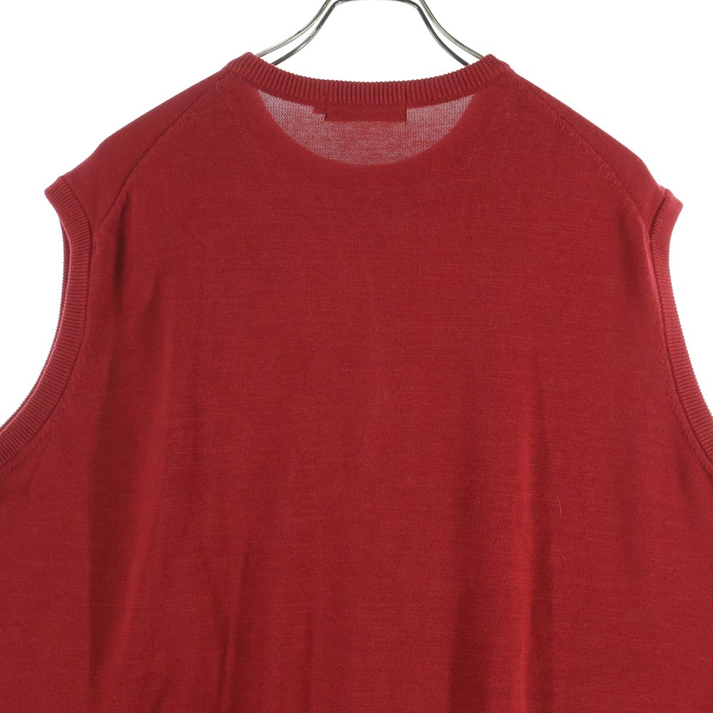 Graphpaper(グラフペーパー) コットン クルーネックノースリーブベスト カットソー レッド GM181-80078