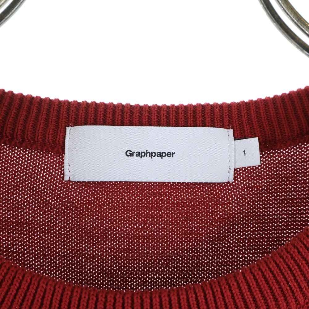 Graphpaper(グラフペーパー) コットン クルーネックノースリーブベスト カットソー レッド GM181-80078