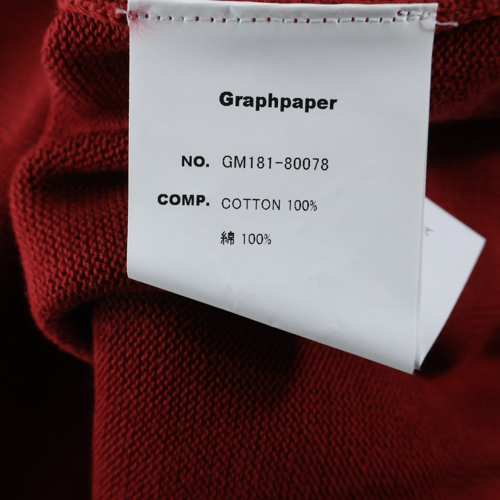 Graphpaper(グラフペーパー) コットン クルーネックノースリーブベスト カットソー レッド GM181-80078
