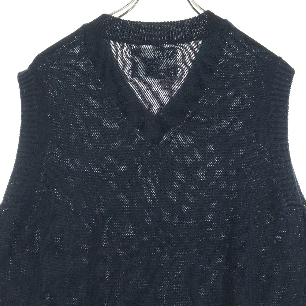 MARGARET HOWELL(マーガレットハウエル) Vネック コットンベスト ブラック 596-7160508