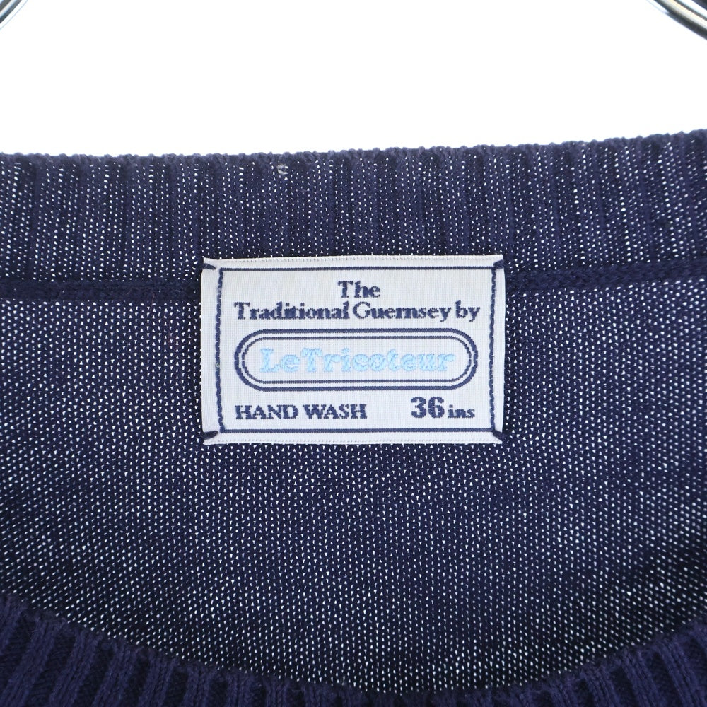 LE TRICOTEUR(ル トリコチュール) クルーネックニットセーター ネイビー 14S-UH-002