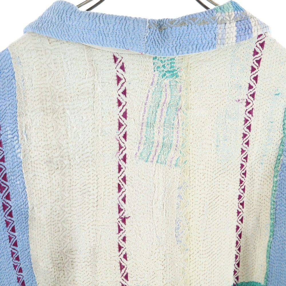 Violette Room(ヴァイオレットルーム) リネン混 オープンカラー ウッドボタンジャケット ブルー VR213237