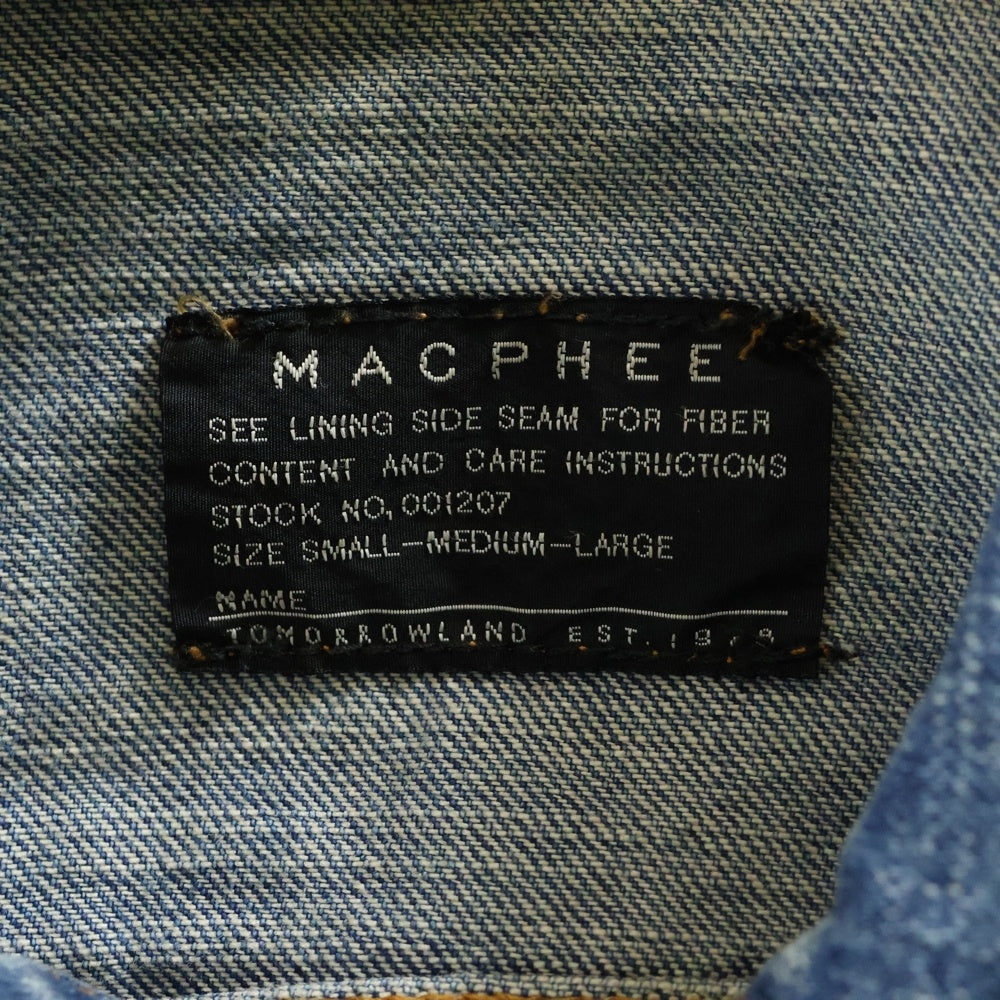 MACPHEE(マカフィ) 2ポケット デニムジャケット Gジャン インディゴ 12-07-64-07103