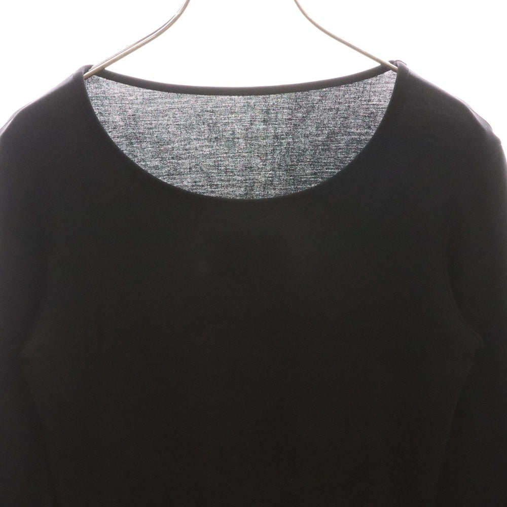 Yohji Yamamoto(ヨウジヤマモト) 100/2強撚スムス脇ネ-ム コットン クルーネック 長袖Tシャツ カットソー ブラック レディース FA-T76-060