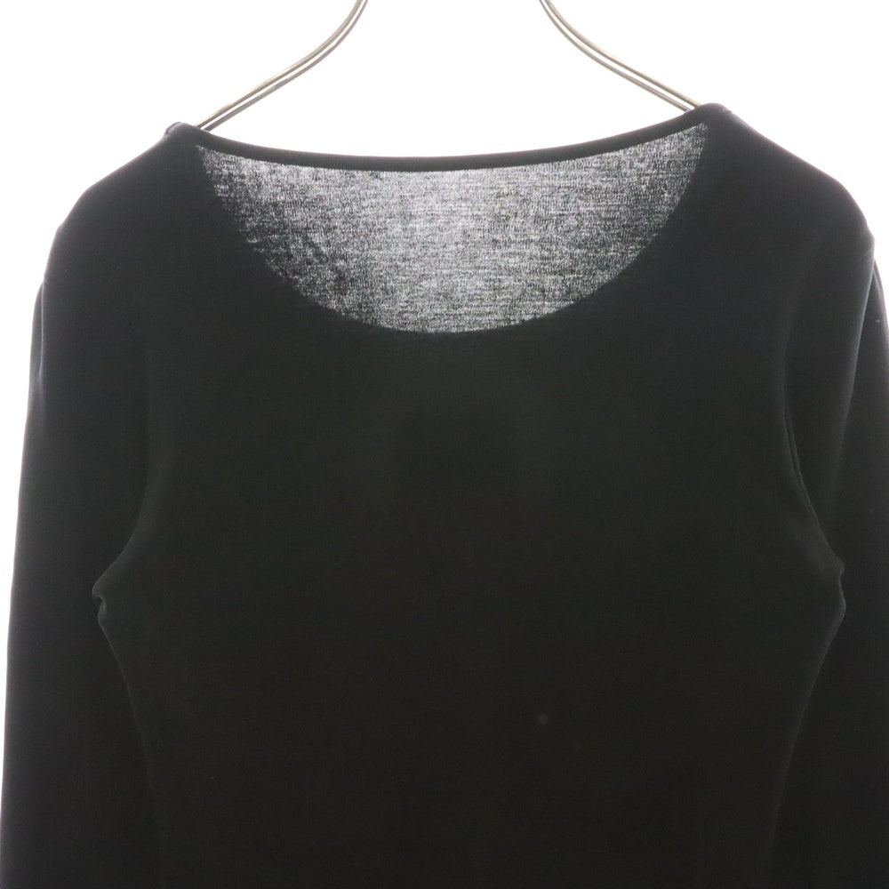 Yohji Yamamoto(ヨウジヤマモト) 100/2強撚スムス脇ネ-ム コットン クルーネック 長袖Tシャツ カットソー ブラック レディース FA-T76-060
