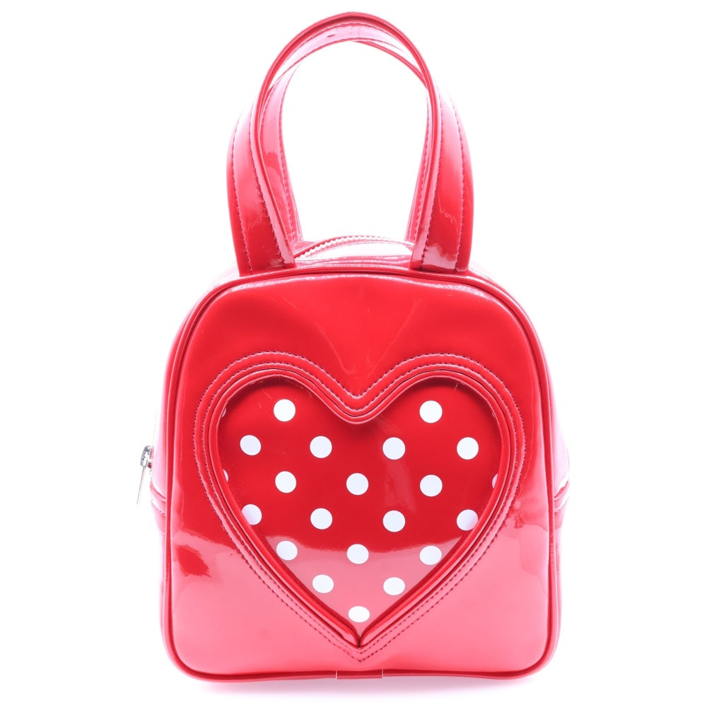 COMME DES GARCONS GIRL(コムデギャルソンガール) ハートドット エナメル ハンドバッグ レッド レディース NM-K 201
