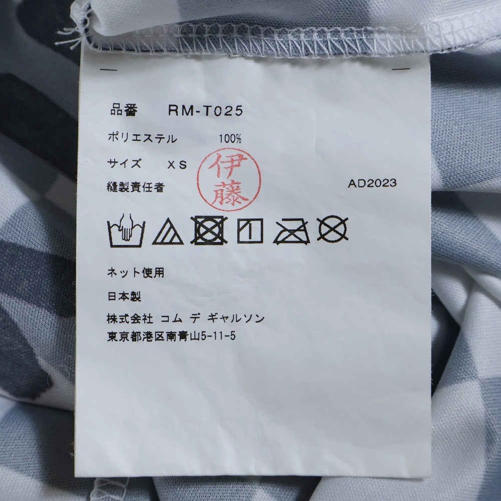 COMME des GARCONS COMME des GARCONS(コムデギャルソンコムデギャルソン) 24SS AD2023 live free with strong will チェッカー ストレッチ クルーネック 長袖Tシャツ レディース RM-T025