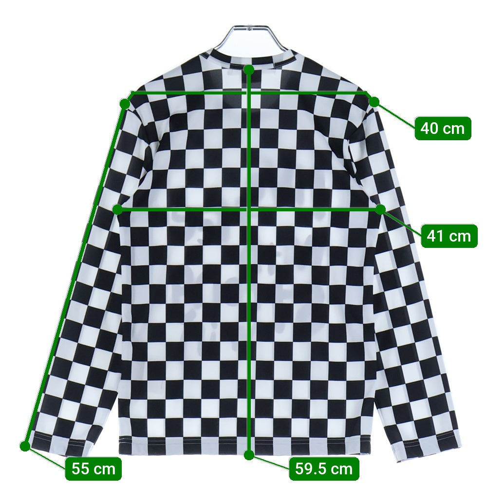 COMME des GARCONS COMME des GARCONS(コムデギャルソンコムデギャルソン) 24SS AD2023 live free with strong will チェッカー ストレッチ クルーネック 長袖Tシャツ レディース RM-T025