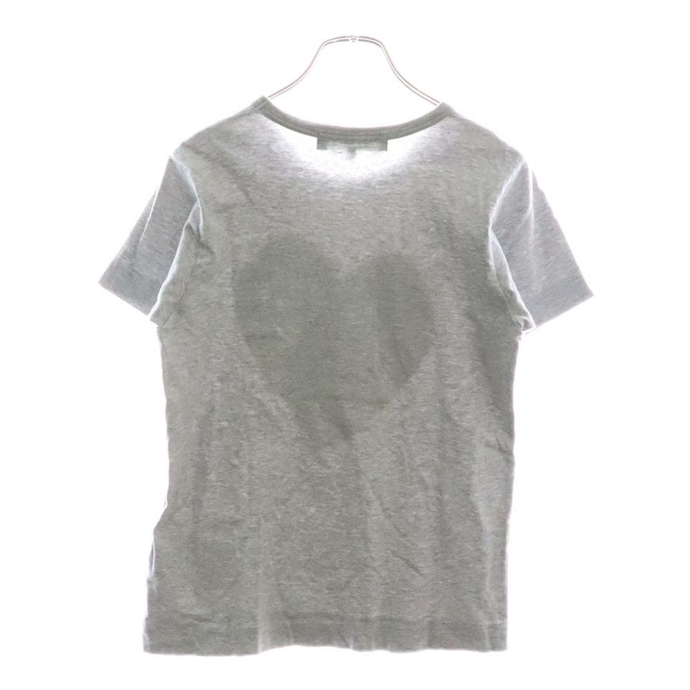 PLAY COMME des GARCONS(プレイコムデギャルソン) AD2023 ハートプリント クルーネック 半袖Tシャツ カットソー グレー レディース YZ-T025