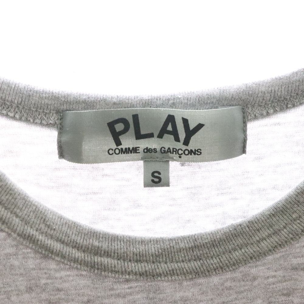 PLAY COMME des GARCONS(プレイコムデギャルソン) AD2023 ハートプリント クルーネック 半袖Tシャツ カットソー グレー レディース YZ-T025