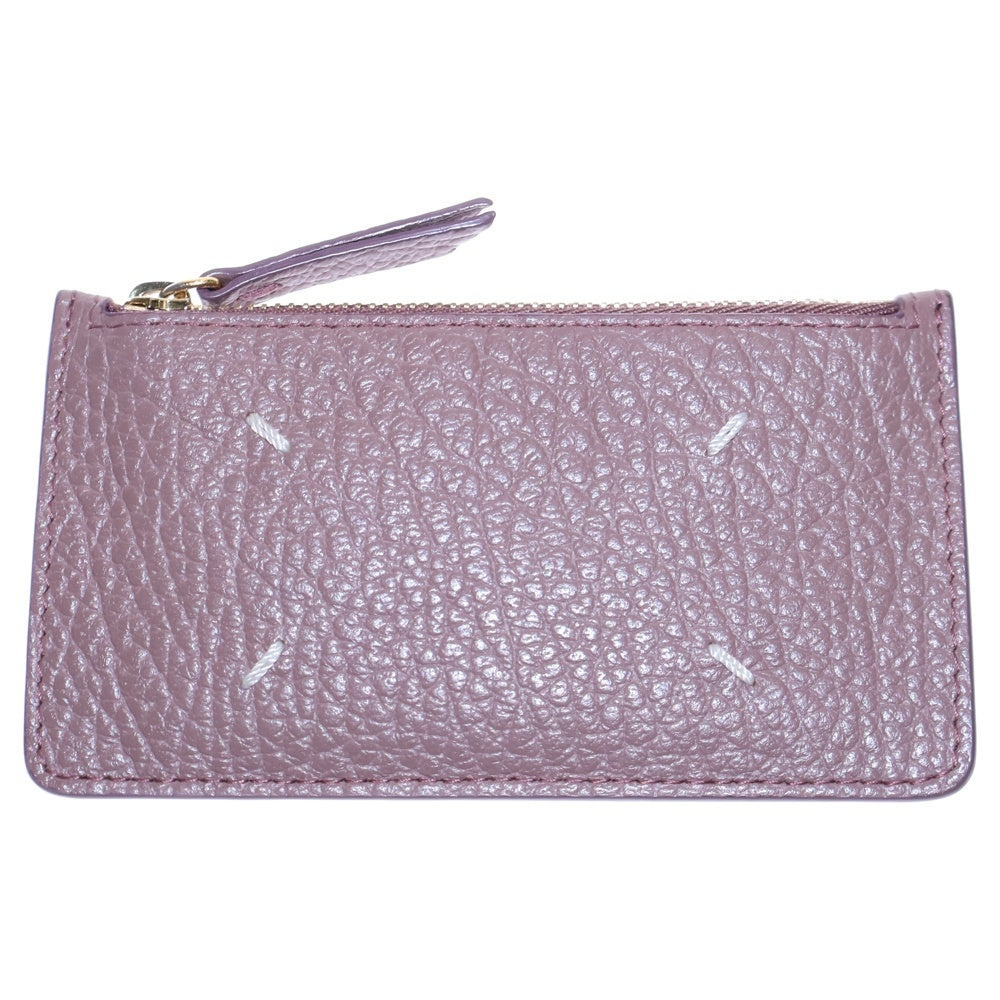 Maison Margiela 11(メゾンマルジェラ11) 4ステッチ レザーフラグメントケース コイン カードケース 財布 コンパクトウォレット ピンクブラウン S56UI0143