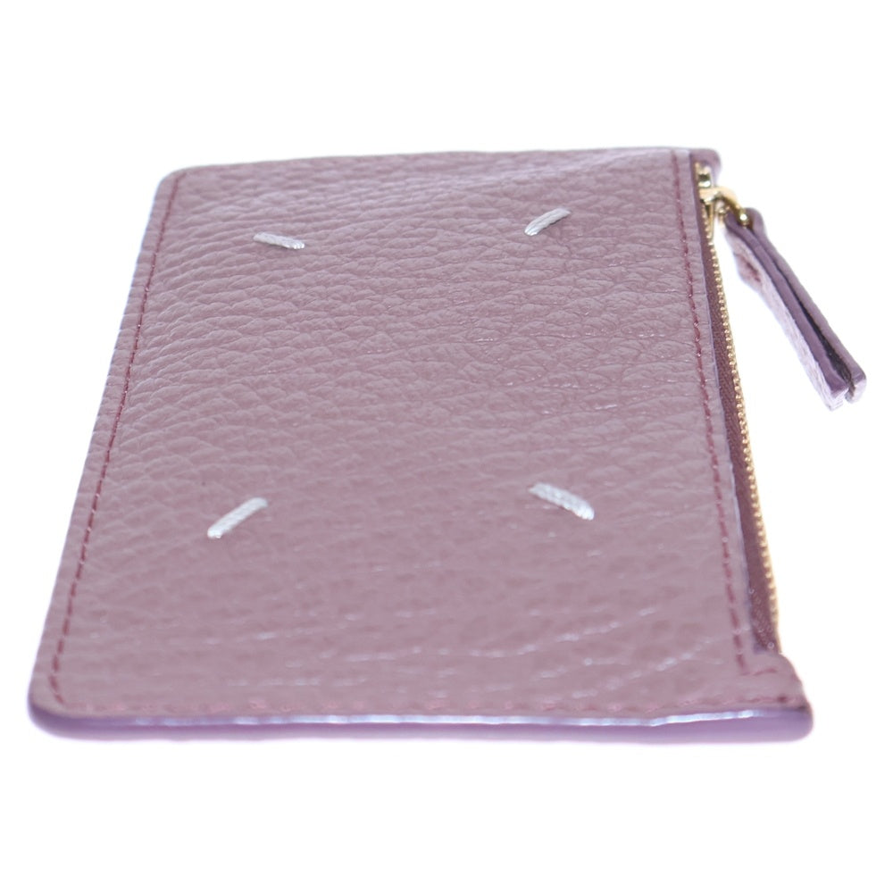 Maison Margiela 11(メゾンマルジェラ11) 4ステッチ レザーフラグメントケース コイン カードケース 財布 コンパクトウォレット ピンクブラウン S56UI0143