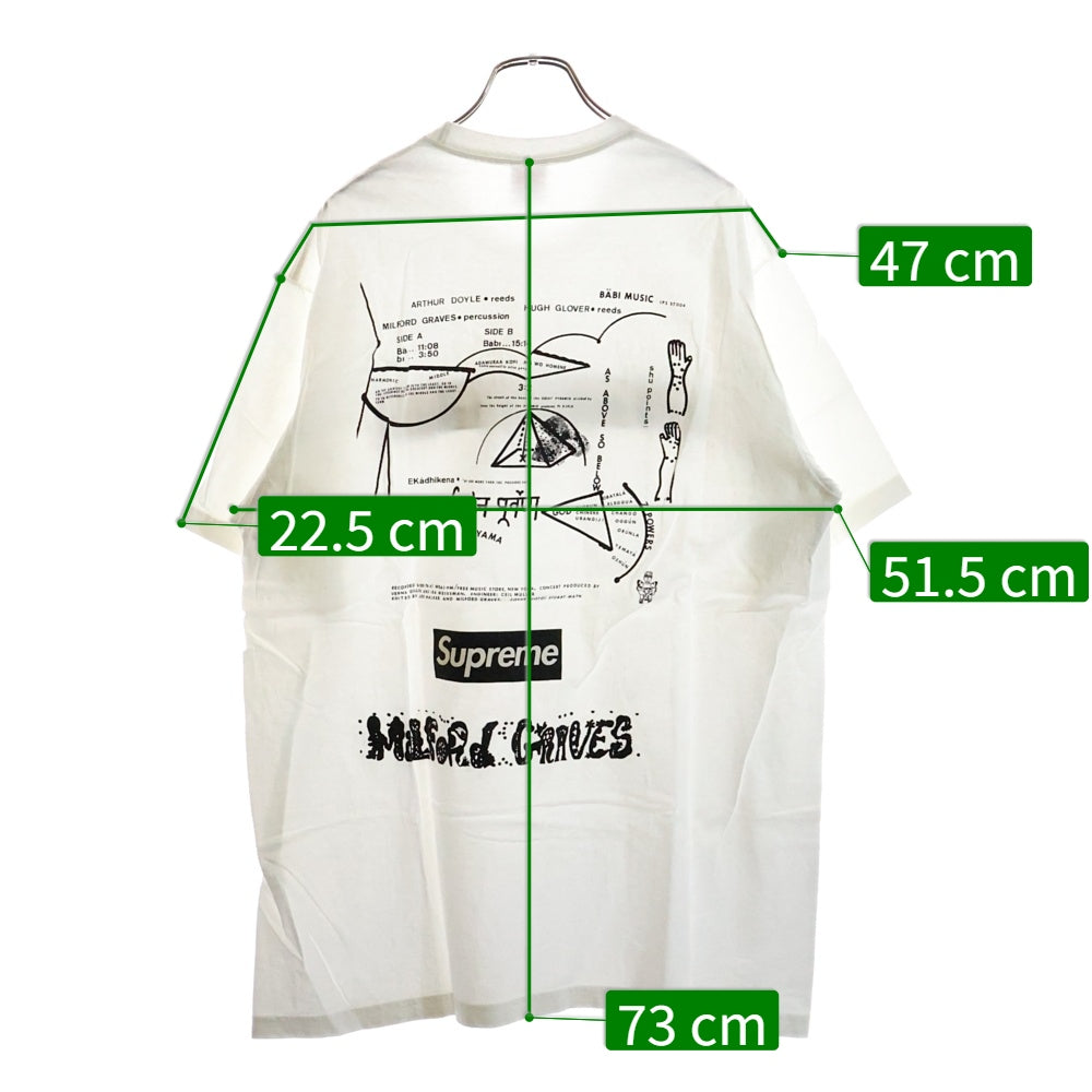 SUPREME(シュプリーム) 22AW Milford Graves Tee ミルフォードグレイブス 両面プリントTシャツ 半袖クルーネックカットソー ホワイト