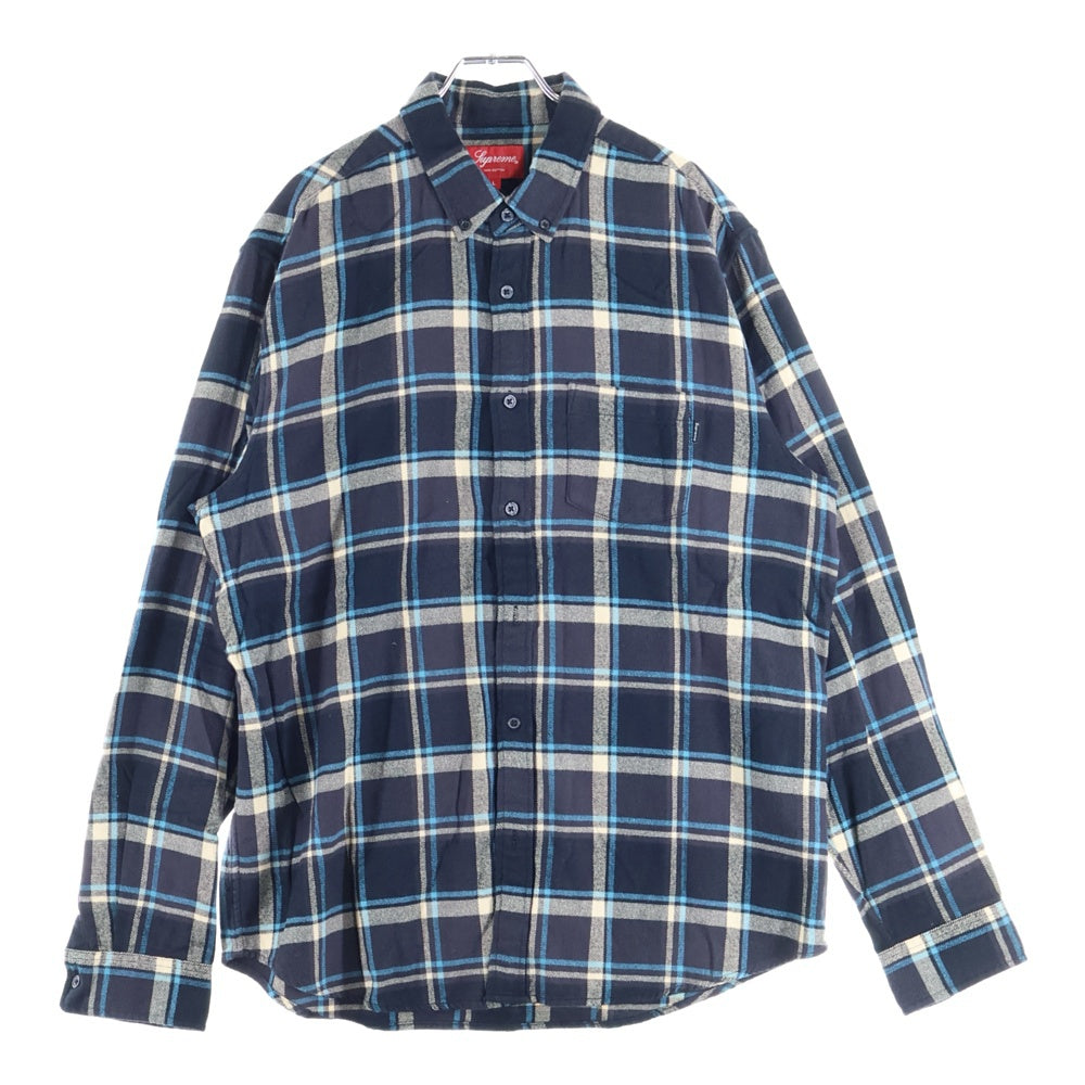 SUPREME(シュプリーム) 19SS Plaid Flannel Shirt タータンチェック プレイドフランネル 長袖ボタンダウンシャツ チャコールグレー