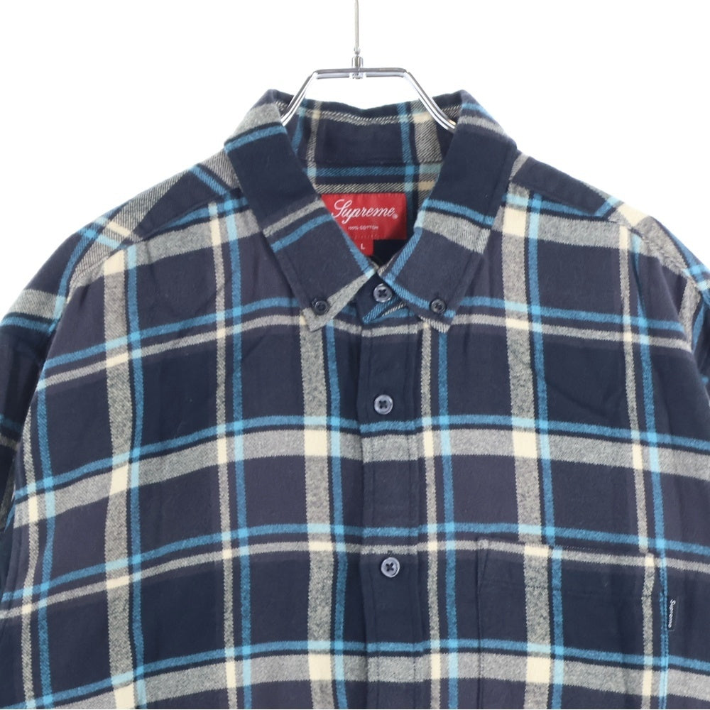 SUPREME(シュプリーム) 19SS Plaid Flannel Shirt タータンチェック プレイドフランネル 長袖ボタンダウンシャツ チャコールグレー